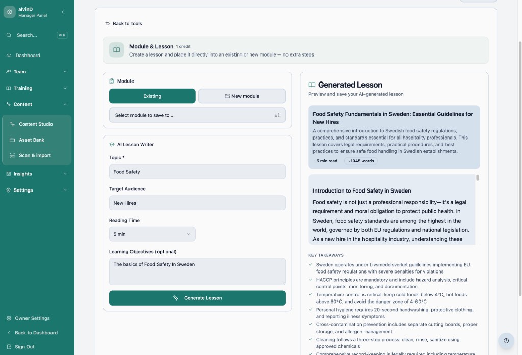 Content Studio: AI Lesson Writer