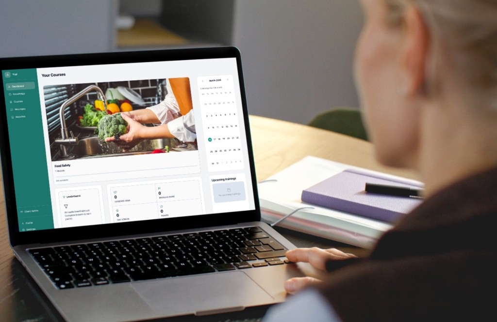 Platform dashboard showing Your Courses and training progress