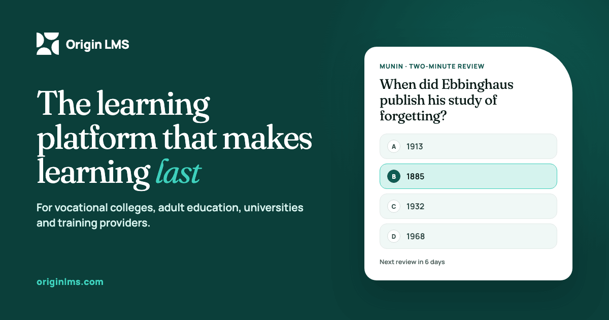 Origin LMS | AI Learning Platform With Retention That Sticks
